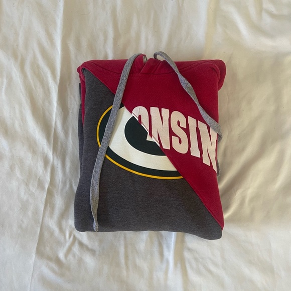 Reworked and upcycled Wisconsin Badgers X Green Bay Packers Mash Up Hoodies - Picture 10 of 10